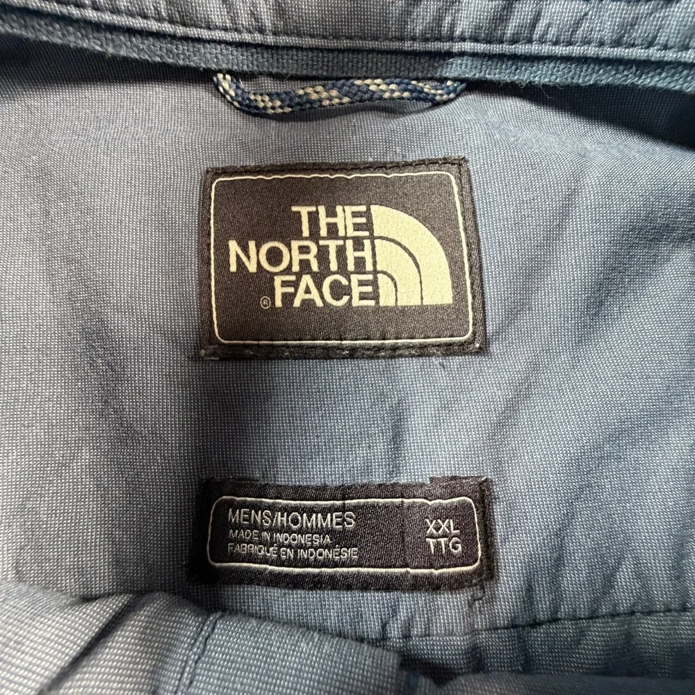 The North Face Mens XXL Blue Gray Short Sleeve Button Down Utility Hiking‎ Shirt